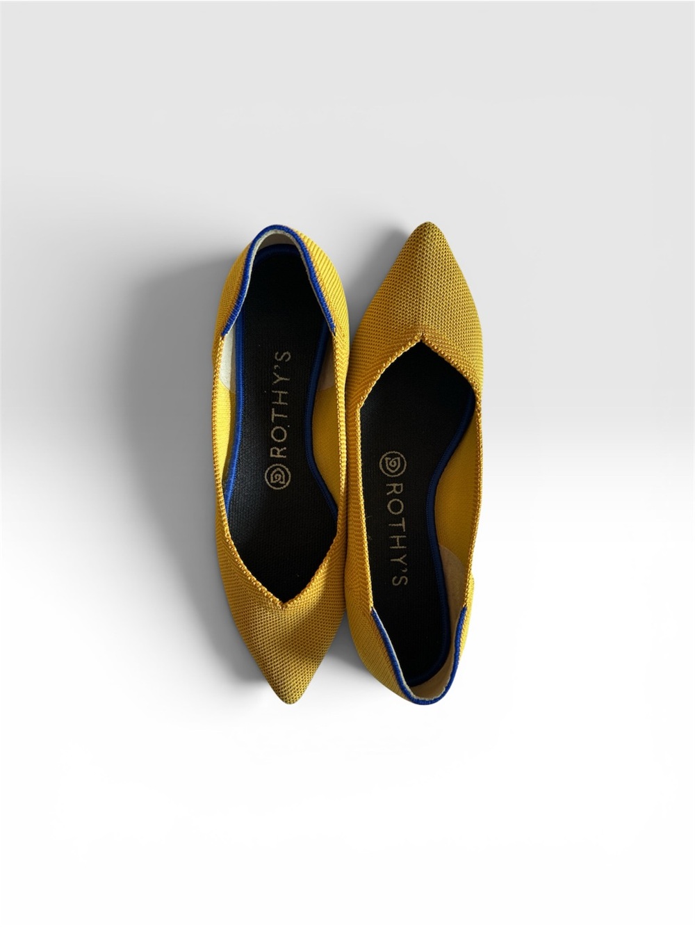 💛🔥 Rothy's The Point Flats Womens 7 Mustard Marigold Yellow Pointed Toe Washable - Picture 7 of 8